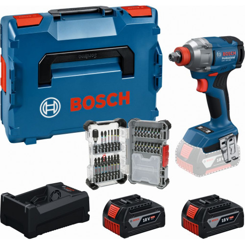 BOSCH PROFESSIONAL Szerszámkészlet GDX 18V-285+2×GBA 5.0Ah+31 részes bitkészlet 0615A500DY