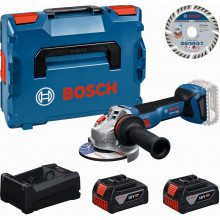 BOSCH GWS 18V-11 S PROFESSIONAL Szerszámkészlet, 2× GBA 5.0Ah + tárcsa + L-BOXX 0615A500E6