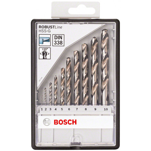 BOSCH 6 részes Robust Line fémfúrószárkészlet, HSS-G, 135°, 1–10 mm 2607010535