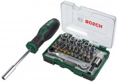 BOSCH Csavarbitkészlet, 27 részes, racsnival és kézi csavarhúzóval 2607017331