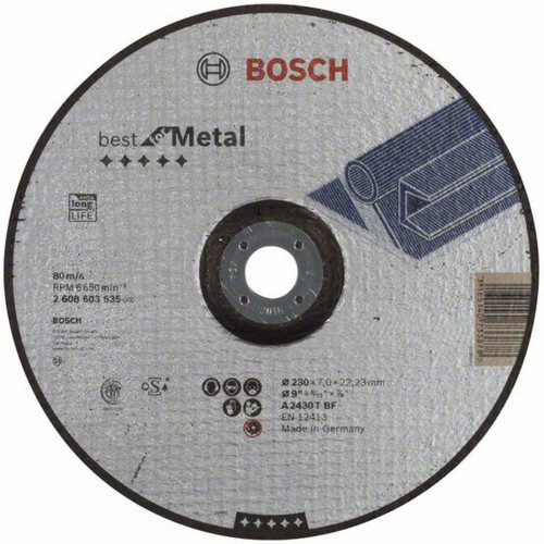 BOSCH Best for Metal Nagyolótárcsa, hajlított 230 x 22,23mm 2608603535 BOSCH Best for Metal Nagyolótárcsa, hajlított 230 x 22,23mm 2608603535