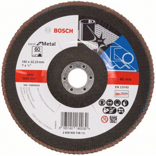 BOSCH Best for Metal fíber csiszolótárcsa X571 180 x 22,23mm 2608606738 BOSCH Best for Metal fíber csiszolótárcsa X571 180 x 22,23mm 2608606738