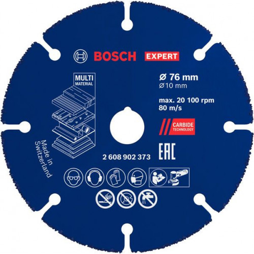 BOSCH EXPERT Carbide Multi Wheel Keményfém vágótárcsa 76 mm, 10 mm 2608902373 BOSCH EXPERT Carbide Multi Wheel Keményfém vágótárcsa 76 mm, 10 mm 2608902373