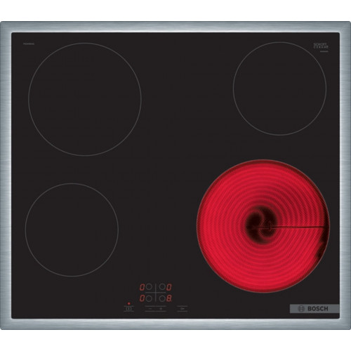 BOSCH Serie 4, Üvegkerámia főzőlap, 60 cm, Fekete, munkapultra építhető kerettel PKE645BA