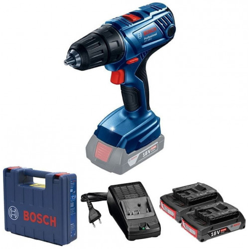 BOSCH GSR 180-LI PROFESSIONAFúrócsavarozó 2x 2Ah, Li-Ion akkuval, 54Nm + Koffer 06019F8109