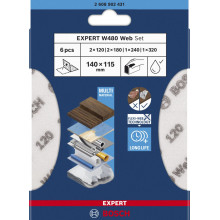 BOSCH EXPERT W480 Web 1/4 kézi csiszolólapkészlet, 6 részes 2608902431