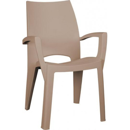 ALLIBERT SPRING kartámaszos műanyag kerti szék, capuccino 209315 (17186172)