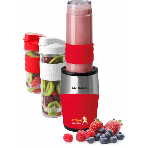 CONCEPT SM-3386 Smoothie maker készítő, Piros/Ezüst , 2 x 570ml + 400ml sm3386