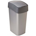 CURVER FLIP BIN billenő fedeles szemetes 45L, ezüst/szürke 186181 (02172-686)