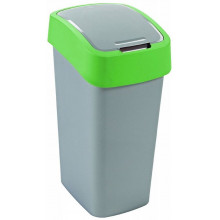 CURVER FLIP BIN billenő fedeles szemetes 45L, ezüst/zöld 195022 (02172-P80)