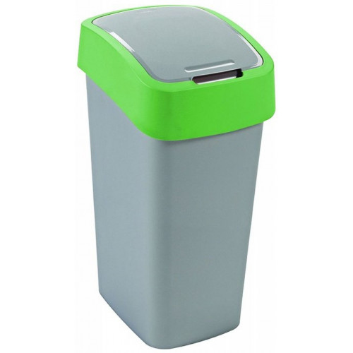 CURVER FLIP BIN billenő fedeles szemetes 45L, ezüst/zöld 195022 (02172-P80)