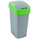 CURVER FLIP BIN billenő fedeles szemetes 45L, ezüst/zöld 195022 (02172-P80)