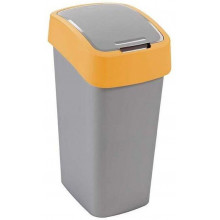 CURVER FLIP BIN billenő fedeles szemetes 45L, ezüs/sárga 195023 (02172-535)