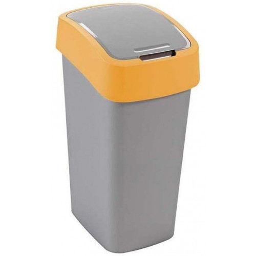 CURVER FLIP BIN billenő fedeles szemetes 45L, ezüs/sárga 195023 (02172-535)