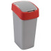 CURVER FLIP BIN billenő fedeles szemetes 45L, ezüst/piros 195024 (02172-547)