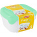 CURVER SET FRESH & GO 3x0,8L Szögletes ételtartó szett transzparens/menta 182217
