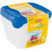 CURVER SET FRESH & GO 3x1,2L Négyzetes ételtároló készlet transzparens/kék 182220