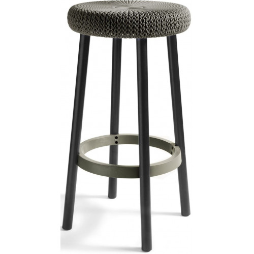 CURVER Cozy fonott hatású bárszék fém lábakkal 35 x 66 cm sötétbarna 234746