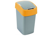 CURVER FLIP BIN billenő fedeles szemetes 10L, ezüst/narancssárga 190168 (02170-535)