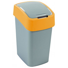 CURVER FLIP BIN billenő fedeles szemetes 10L, ezüst/narancssárga 190168 (02170-535)