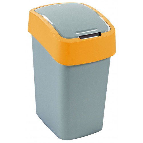 CURVER FLIP BIN billenő fedeles szemetes 10L, ezüst/narancssárga 190168 (02170-535)