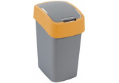 CURVER FLIP BIN billenő fedeles szemetes 25L, ezüst/sárga 190169 (02171-535)