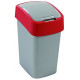 CURVER FLIP BIN billenő fedeles szemetes 10L, ezüst/piros 190170 (02170-547)