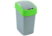 CURVER FLIP BIN billenő fedeles szemetes 25L, ezüst/zöld 190173 (02171-P80)