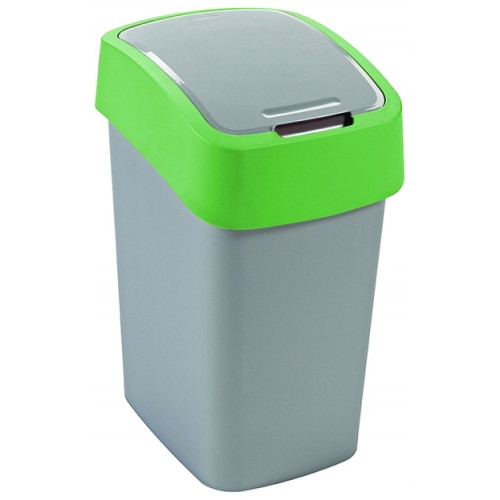 CURVER FLIP BIN billenő fedeles szemetes 25L, ezüst/zöld 190173 (02171-P80)