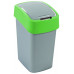 CURVER FLIP BIN billenő fedeles szemetes 25L, ezüst/zöld 190173 (02171-P80)