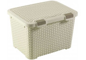 CURVER STYLE rattan tároló láda fedéllel 43L, krém 210281 (00711-885)