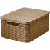 CURVER STYLE M méretű rattan kosár fedéllel 39,3 x 29,3 x 18,7 cm mocha 03618-213