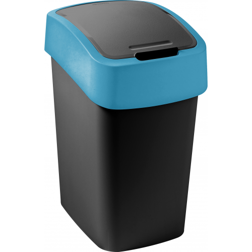CURVER FLIP BIN billenő fedeles szemetes 9L, fekete/kék 263989 (02170-280)