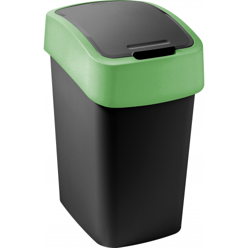 CURVER FLIP BIN billenő fedeles szemetes 9L, fekete/zöld 263988 (02170-847)
