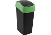 CURVER FLIP BIN billenő fedeles szemetes 45L, fekete/zöld 229412 (02172-847)