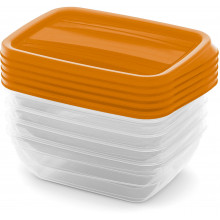 CURVER VEDO 5x0,5L Ételtartó szett 16 x 12 x 5 cm, narancssárga (03507-175) 261257