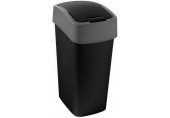 CURVER FLIP BIN billenő fedeles szemetes 45L, fekete/ezüst 229411 (02172-Y09)