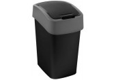 CURVER FLIP BIN billenő fedeles szemetes 10L, fekete/ezüst 229418 (02170-Y09)