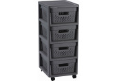 CURVER INFINITY 4x 11L Fiókos tároló 36 x 29,5 x 65,5 cm, sötétszürke (04356-G43) 271243