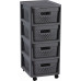 CURVER INFINITY 4x 11L Fiókos tároló 36 x 29,5 x 65,5 cm, sötétszürke (04356-G43) 271243