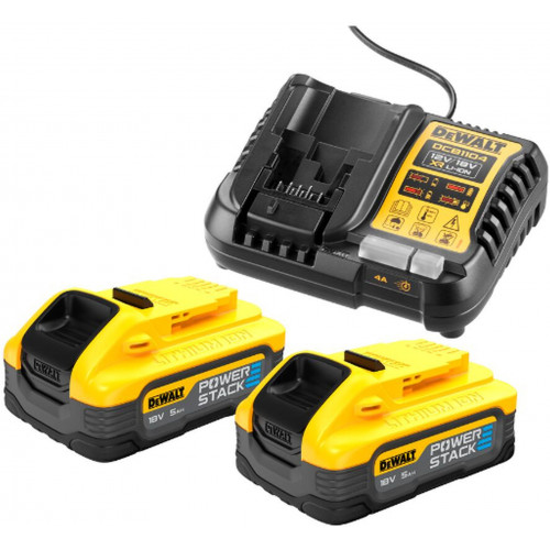 DeWALT DCB1104H2 PowerStack Akkumulátor és töltő szett XR DCB1104 + 2x DCBP518 (18V/5,0Ah)