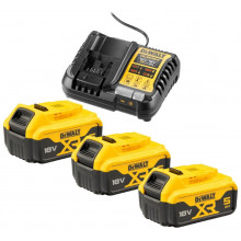 DeWALT DCB1104P3-QW Akkumulátor és töltő szett XR DCB1104 + 3x DCB184 (18V/5,0Ah)