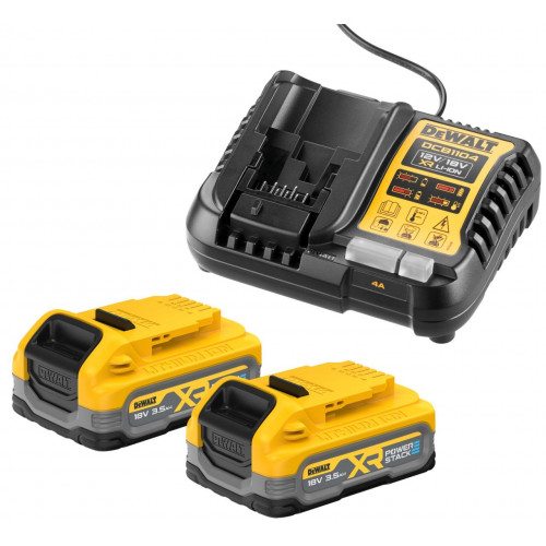 DeWALT DCB1104S2-QW Akku és töltp szett PowerStack (18V/2x3,5Ah) + töltő DeWALT DCB1104S2-QW Akku és töltp szett PowerStack (18V/2x3,5Ah) + töltő