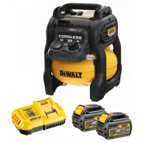 DeWALT DCC1054T2-QW Akkus Kompresszor 10l, XR FlexVolt 54V, Tstak,(2x6,0Ah)