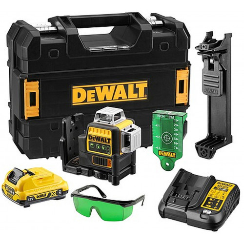 DeWALT DCE089D1G-QW Akkus zöld keresztlézer 3x360° XR (10,8V/1x2,0Ah) Tstak