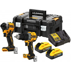 DeWALT DCK2050H2T Akkus gépszett (DCD805+DCF850+DCB115+18V/5,0Ah PowerStack) Tstak