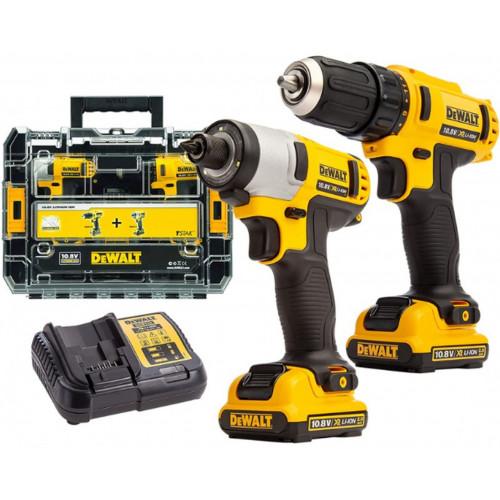 DeWALT DCK211D2T-QW Combo Szettfúrócsavarozó és ütvecsavarozó (12V/2x2,0 Ah) Tstak