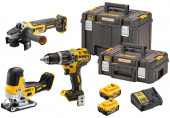 DeWALT DCK329P2T-QW Akkus gépszett (DCD796+DCG405+DCS335+18V/2x5,0Ah)2xTstak