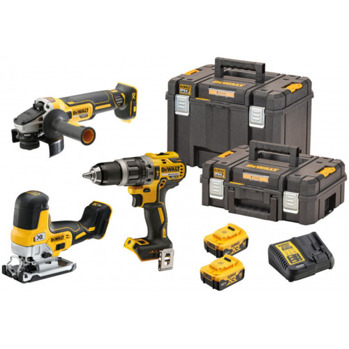 DeWALT DCK329P2T-QW Akkus gépszett (DCD796+DCG405+DCS335+18V/2x5,0Ah)2xTstak