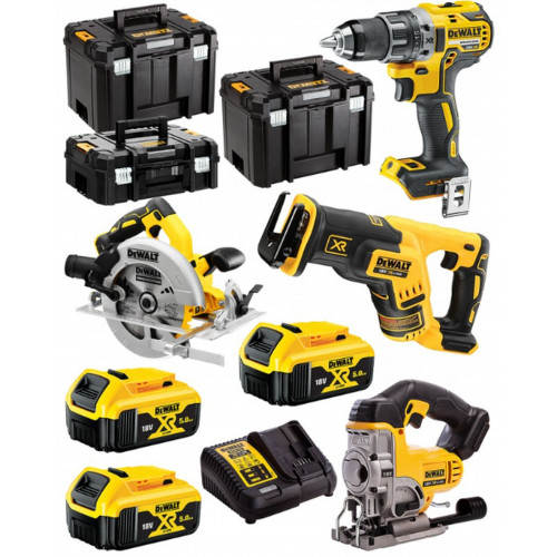 DeWALT DCK421P3T Kombó Szett 18V (DCD791,DCS570,DCS331,DCS367,3 x DCB184,DCB115, 3xTSTAK)